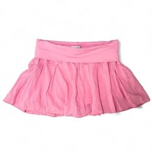 Vintage Y2K Pink Foldover Micro Mini Skirt Size Large Hard Tail MUSA‎ Preppy